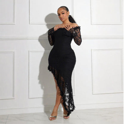 Tube Top Similar to Irregular Asymmetric Dress Solid Color Maxi Dress Women by Ragazza