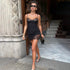 Sexy Women Lace Splicing Sling Dress Solid Color Women Clothing Sexy Dress  DestGlow