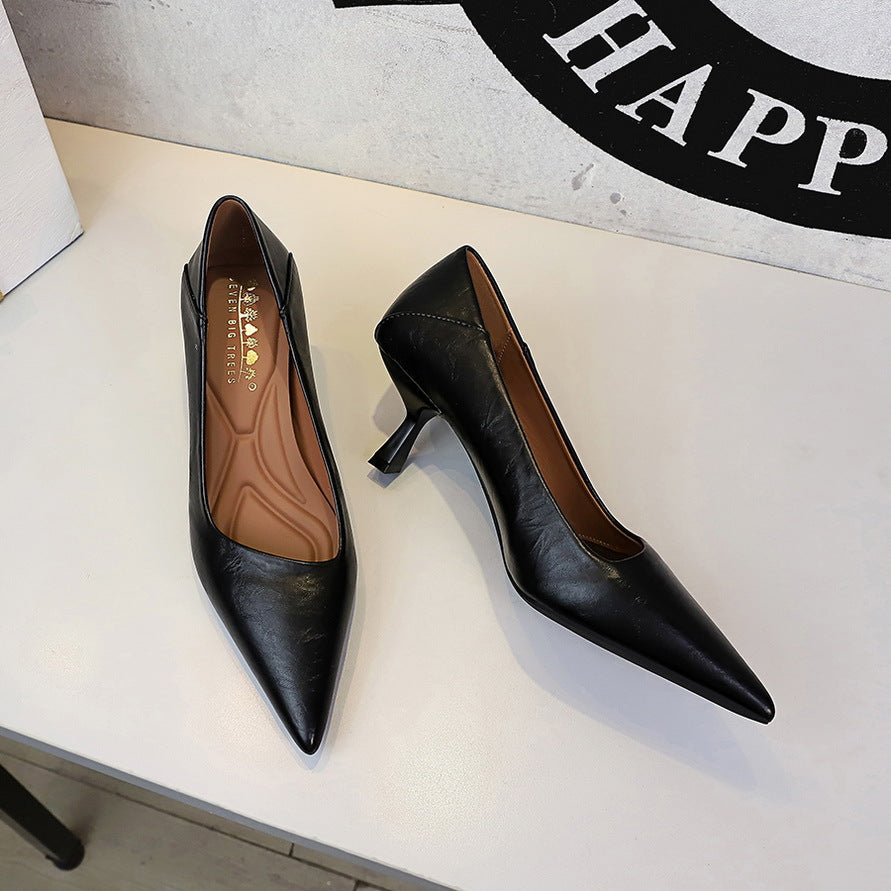French Work Comfortable All Match Office Work Pointed High Heels Women Stiletto Heel Non Wear Feet Classy Shoes  DestGlow