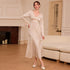 Women Clothing French V neck Satin Dress Autumn Winter High Waist Slim Dress  DestGlow