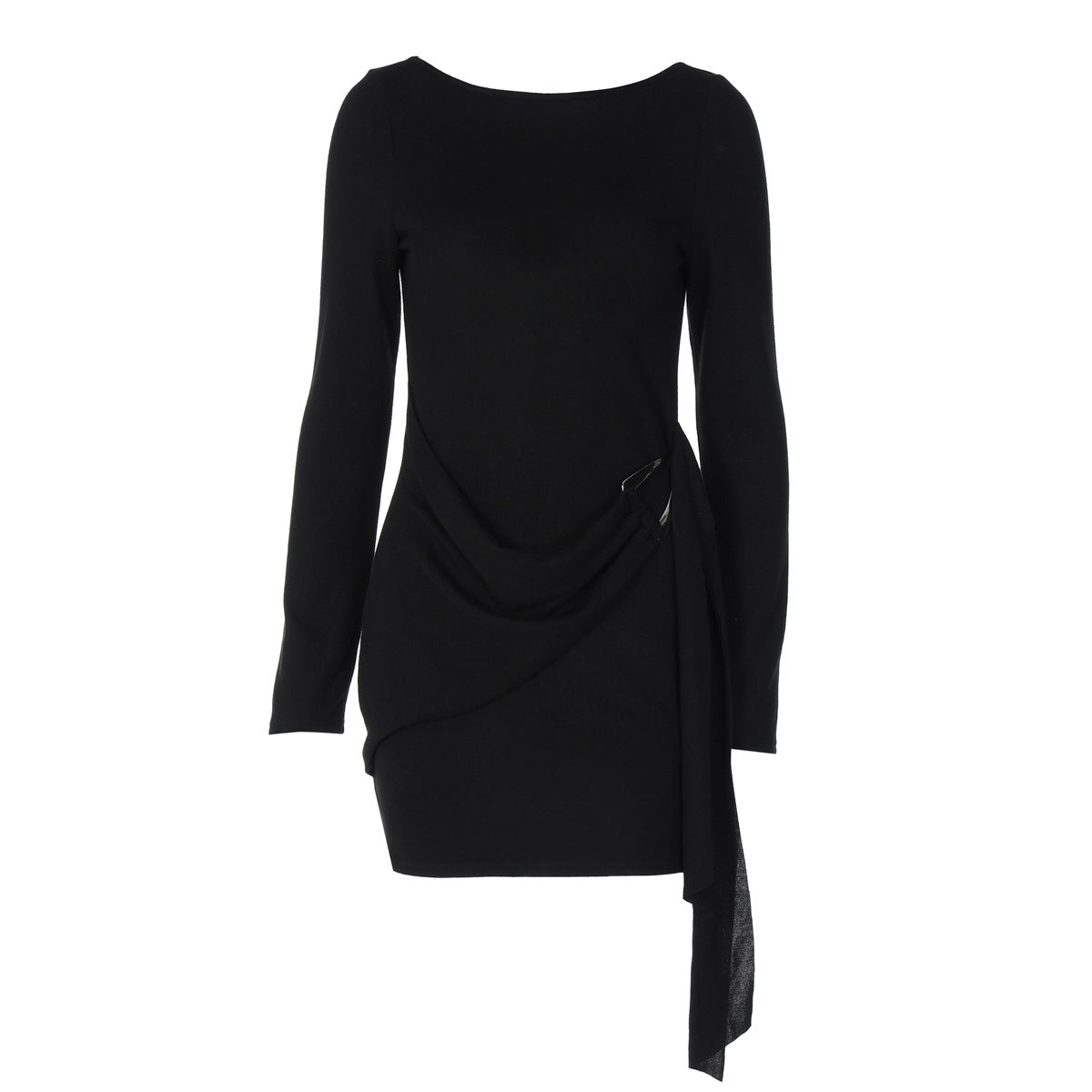 Women Clothing Autumn Solid Color Elegant Sexy Backless Long Sleeve Ribbon Dress Women by Ragazza