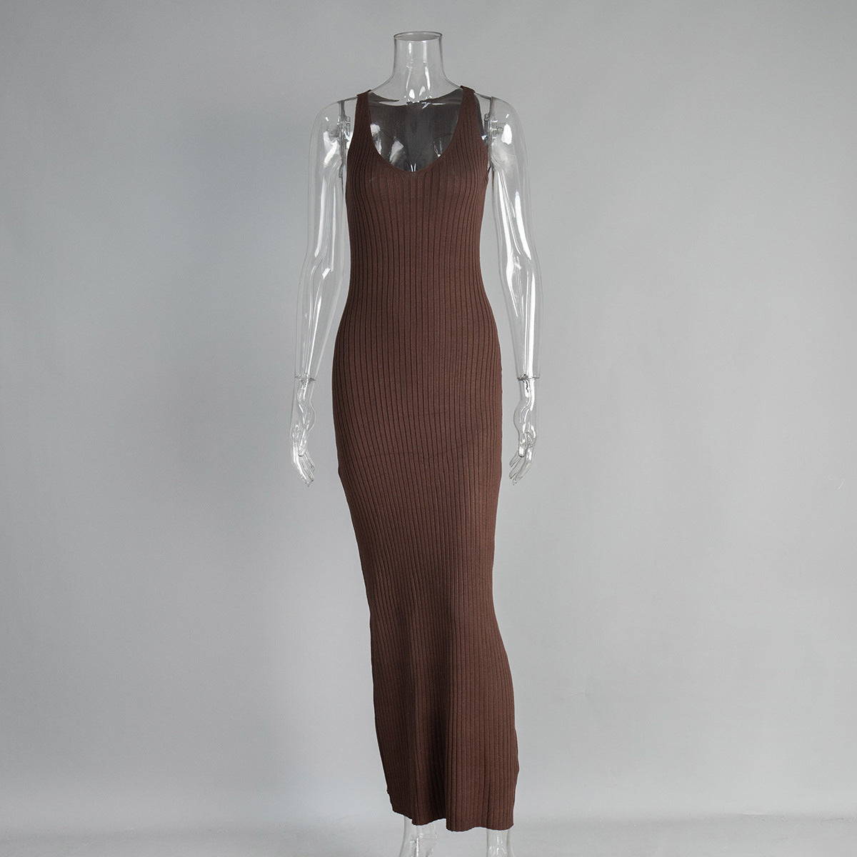 Spaghetti Straps Knitted Dress Summer Wide Shoulder Inner Dress Slim Slimming Dress  DestGlow