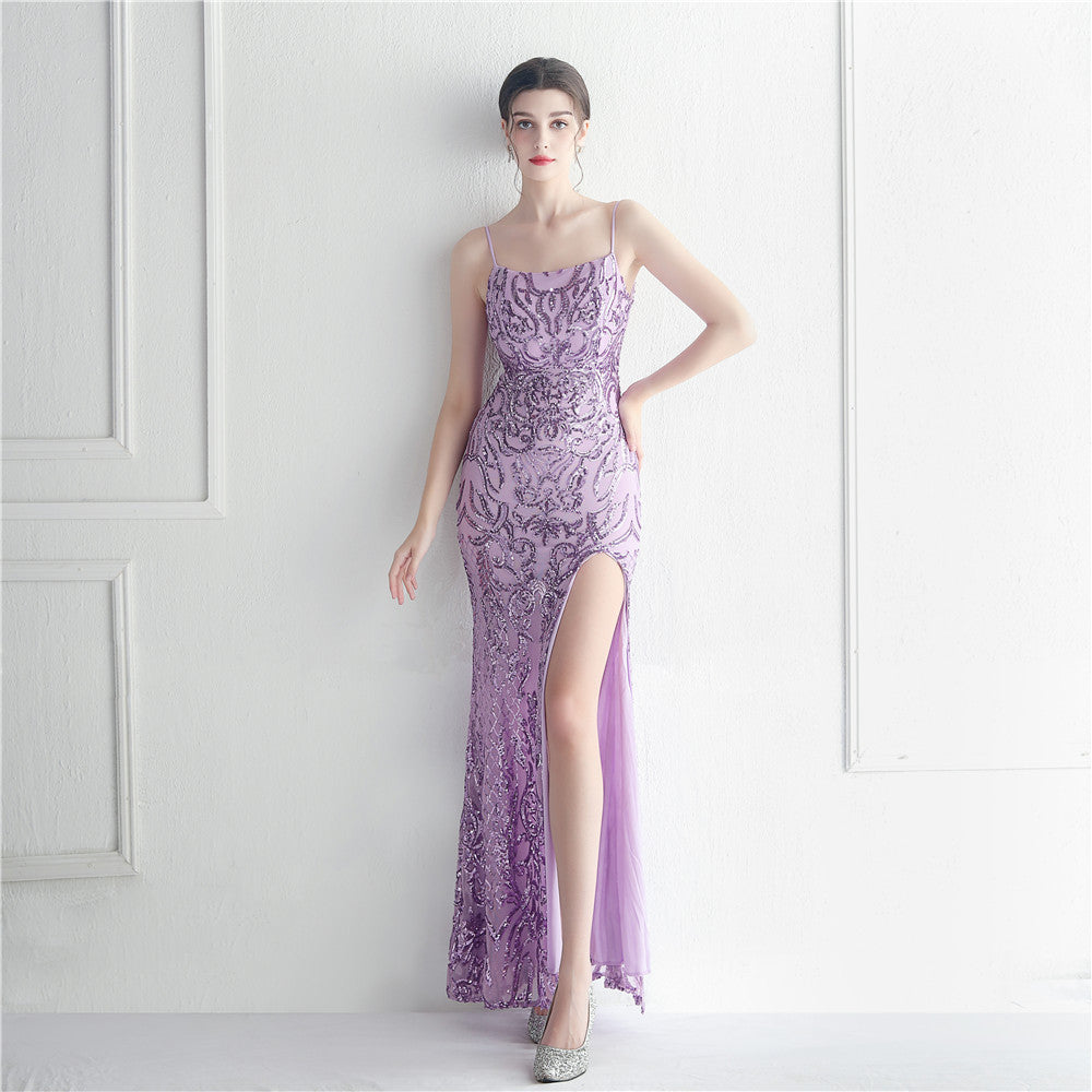 Positioning Floral Sequin Sexy Strap Tube Top Nightclub Dress Dinner Star Evening Dress by Ragazza