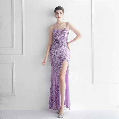 Positioning Floral Sequin Sexy Strap Tube Top Nightclub Dress Dinner Star Evening Dress by Ragazza