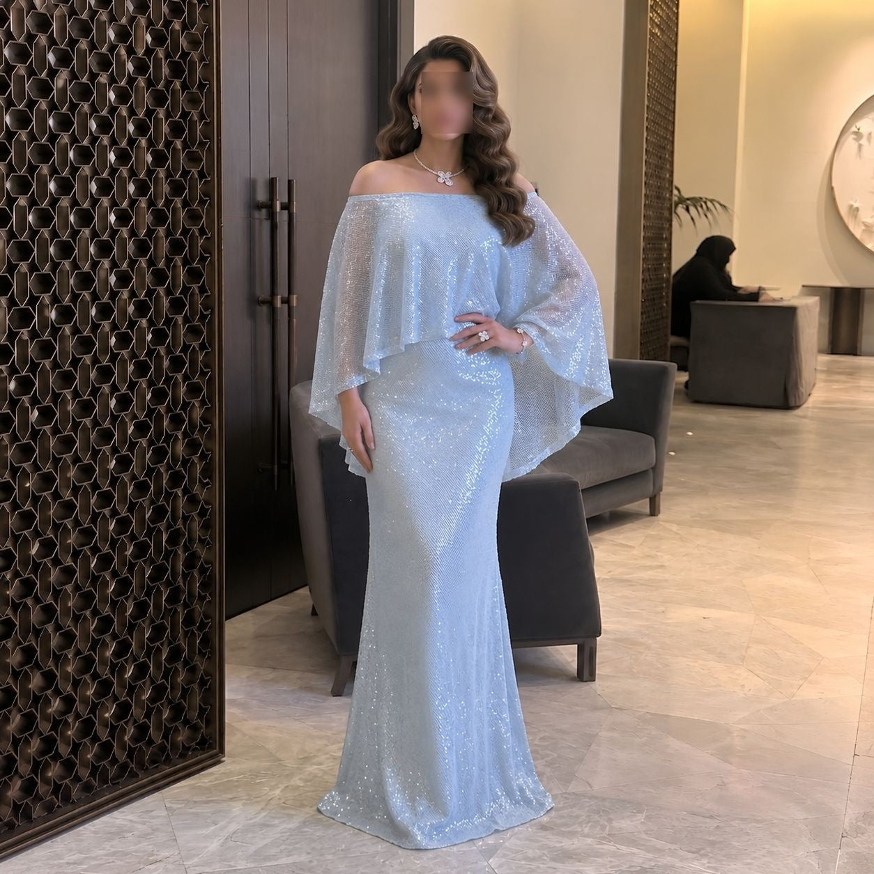 Spring Summer Women Sexy off the Shoulder Sequin Dress Ball Dress  DestGlow