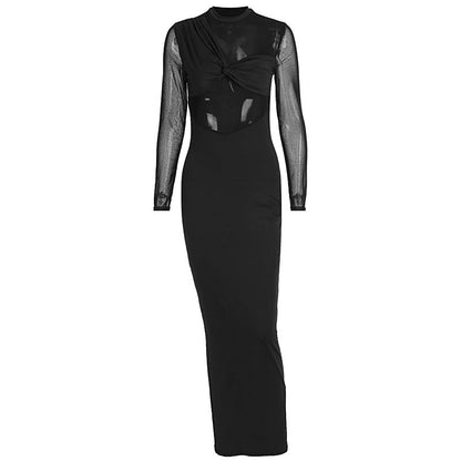 Autumn Winter Personalized Sexy Slim Long Sleeve Hollow Out Cutout Dress Women Clothing by Ragazza