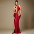 Women Clothing Spring Solid Color Halter Sleeveless Sexy Backless Deep V Plunge Ribbon Maxi Dress by Ragazza