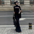 Advanced Black Slim Fit Fishtail Dress Turtleneck Hollow Out Cutout Split Slimming Maxi Dress by Ragazza