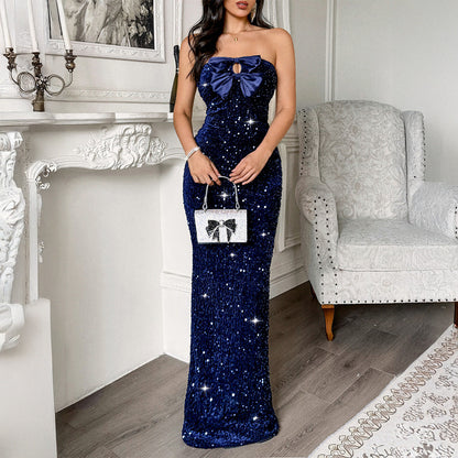 Women Elegant Evening Dress Tube Top Sexy Maxi Dress by Ragazza