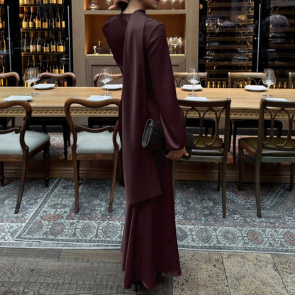 Autumn Scarf V neck Long Sleeve Elegant WomenElegant Dress by Ragazza