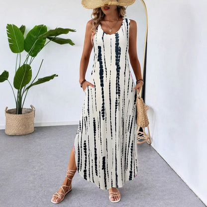 Summer Printed Sleeveless Slim Fit Slim Fit Sleeveless Dress by Ragazza