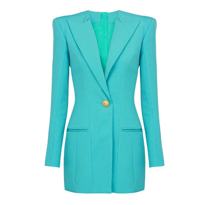 Spring Autumn High Solid Color Long Sleeve Slim Fit Office Ladies Business Dress Women by Ragazza