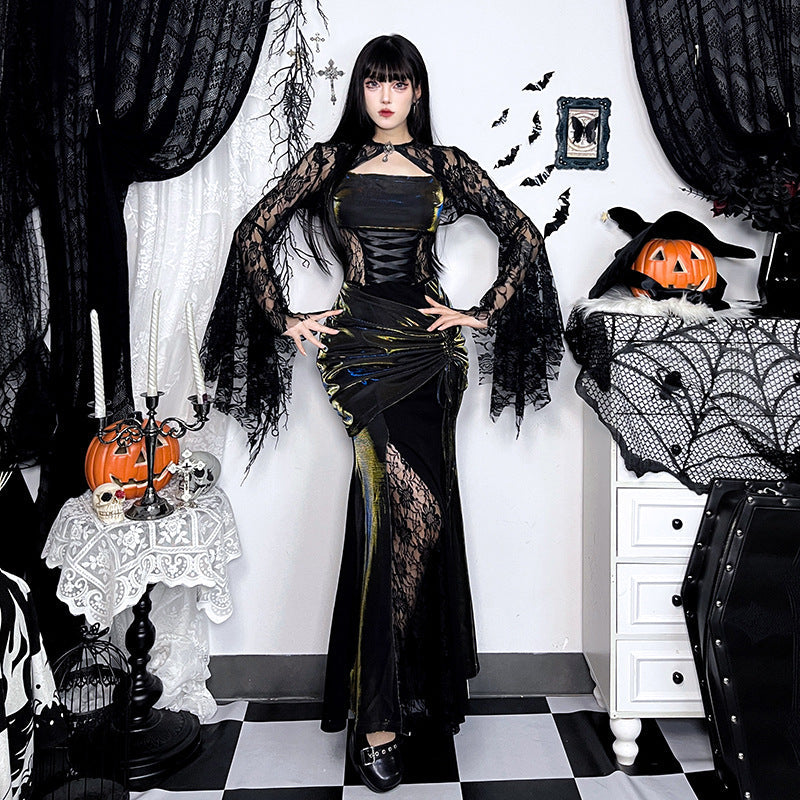 Autumn Elegant Lace Batwing Sleeve Irregular Asymmetric Overhaul Waistcoat Top Women by Ragazza