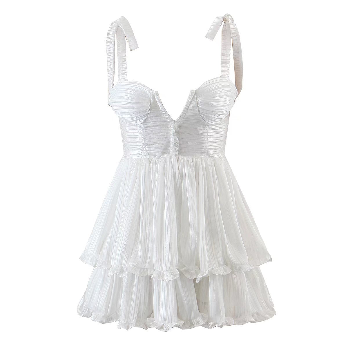 Spring Women Clothing Sexy Three Layer Colorful Silk Chiffon Sling Dress Large Swing Dress by Ragazza