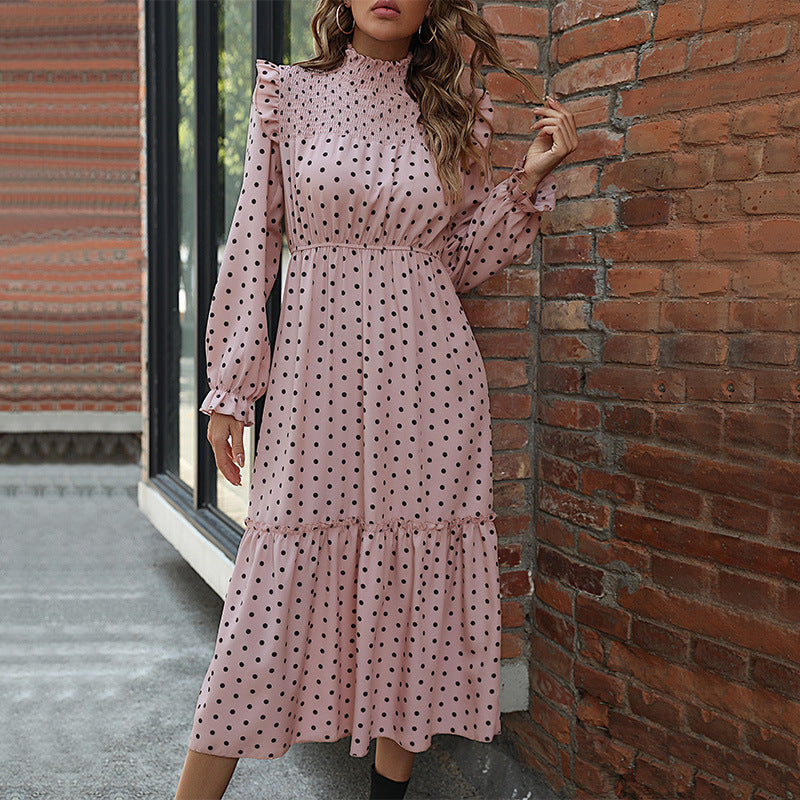 Autumn Women Wear Long Sleeve Polka Dot Dress by Ragazza