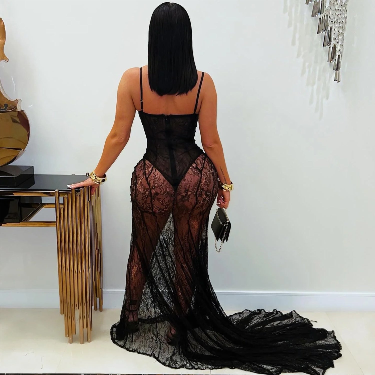 Women Wear Sexy Sling Lace See through Formal Dress by Ragazza
