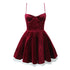 Women Velvet Three Layer Three Dimensional Steel Ring Lace Splicing Sling Dress by Ragazza