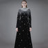 Heavy Industry Beads Diamond Long Sleeve Bandage One Piece Dress Evening Party Elegant Graceful Formal Dress by Ragazza