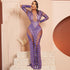 Women Clothing Sexy Ripped Skinny Sheath Dress Rhinestone Printed Dress by Ragazza