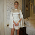 Slim Fit Slimming Light Luxury Court Advanced Satin Cape Sleeve Dress Short Dress by Ragazza