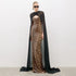 Elegant Sexy Leopard Print Sequin Cami Dress Dress Black Chiffon Cloak Two Piece Maxi Dress by Ragazza
