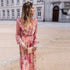 Summer Women Dress Bottoming Dress Sexy Collar Lace Printing Waist Controlled Large Hem Dress  DestGlow