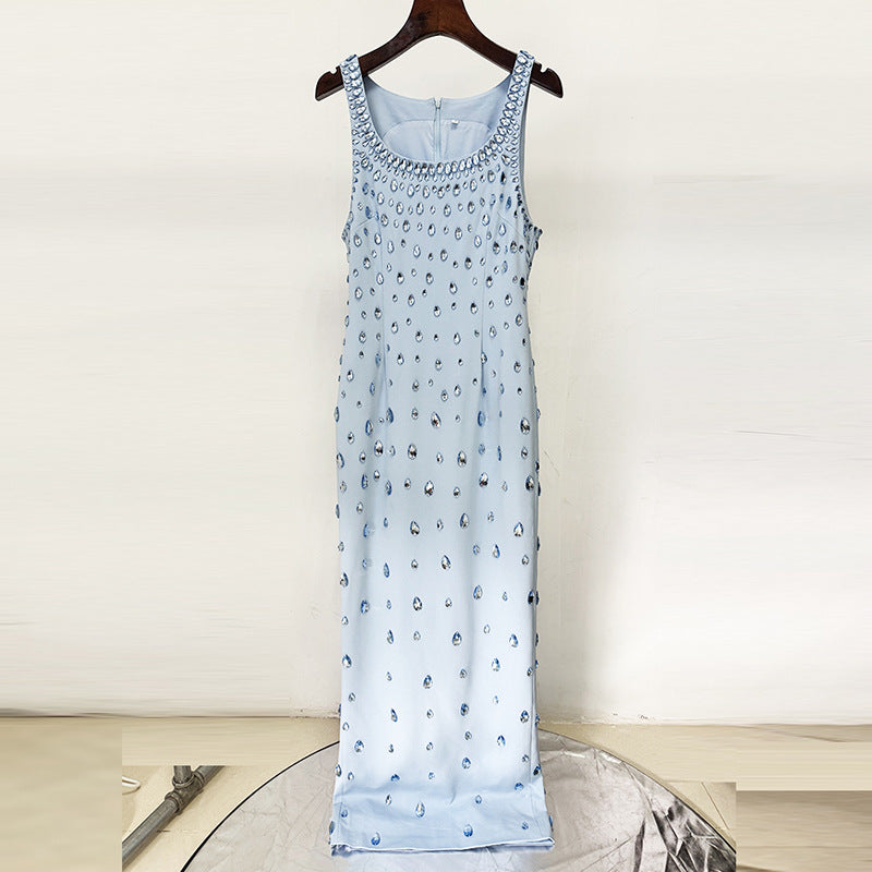 Star Heavy Industry Beads Diamond Elastic Vest Maxi Dress Maxi Dress by Ragazza