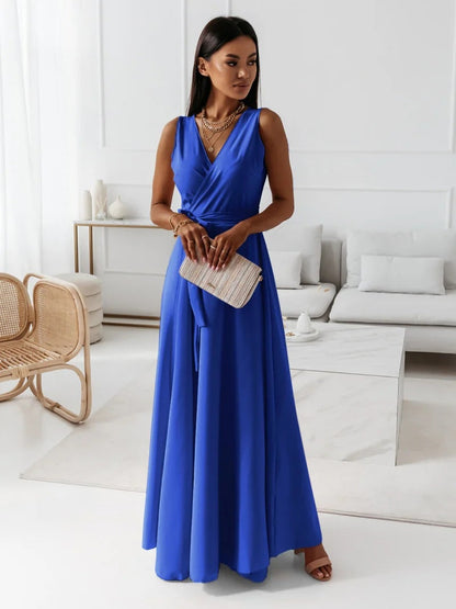 Women Clothing Tied V Neck Evening Party Maxi Dress Women by Ragazza