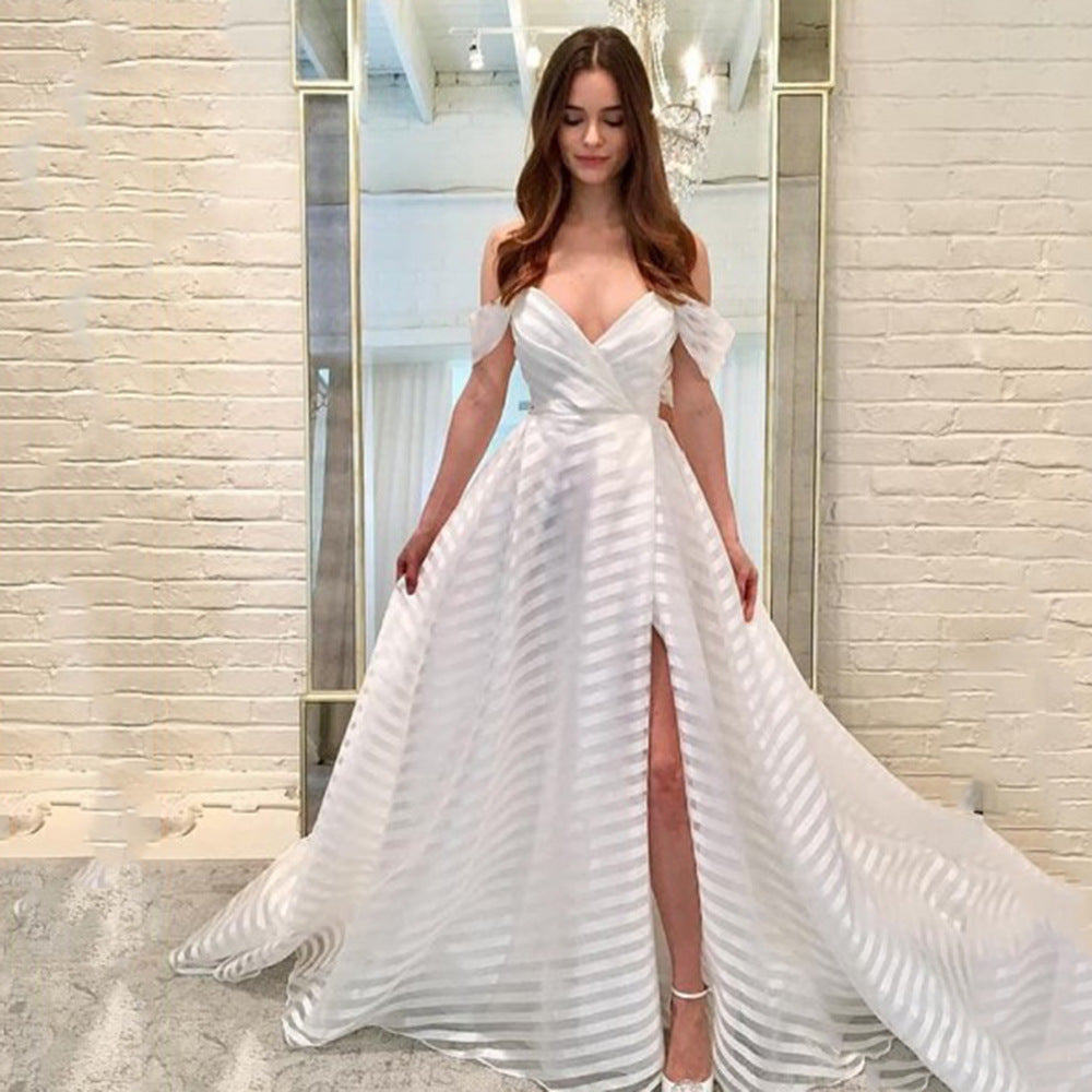 Summer Women Clothing Dress See through Sexy Trailing Pure White Deep V Plunge Dress by Ragazza