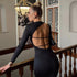 Women Clothing Summer Solid Color round Neck Backless Slim Fit Hip Bag Dress Sexy by Ragazza
