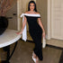 Women Clothing Autumn Winter Fashionable off Shoulder Ribbon Slim Solid Color Dress by Ragazza