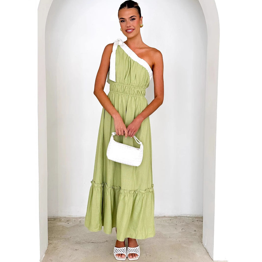 Summer Casual Lace up Solid Color Dress by Ragazza