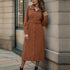 Casual Elegant Retro Lace Collared Shirt Corduroy Dress by Ragazza
