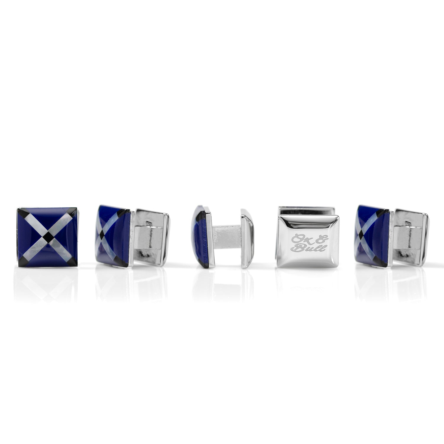 Mother of Pearl Diamond 5-Stud Set by Cufflinks.com