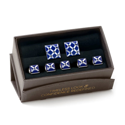 Mother of Pearl Diamond 5-Stud Set by Cufflinks.com