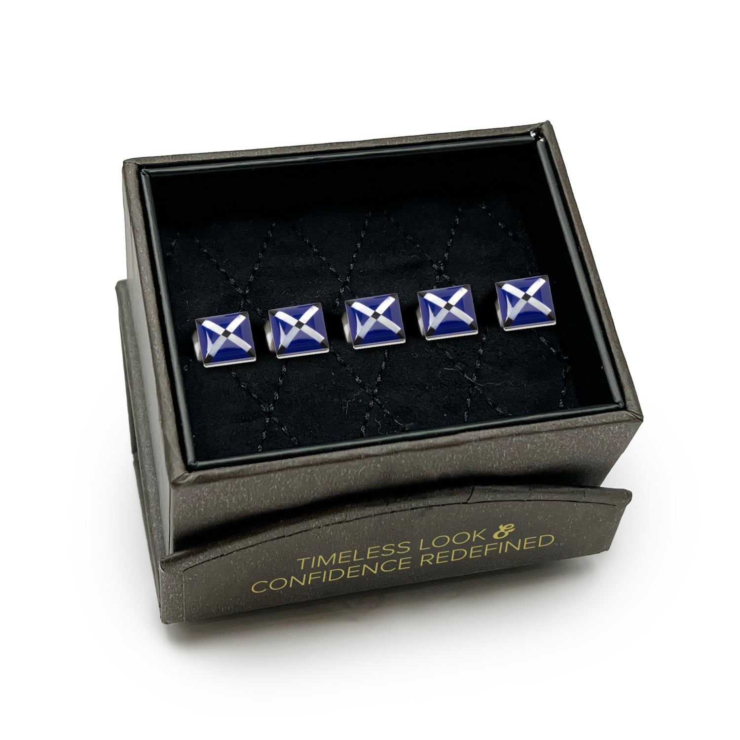 Mother of Pearl Diamond 5-Studs by Cufflinks.com
