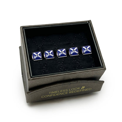 Mother of Pearl Diamond 5-Studs by Cufflinks.com