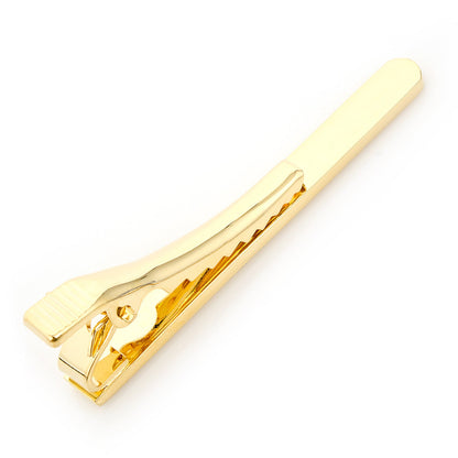 Gold Etched Lines Tie Clip by Cufflinks.com