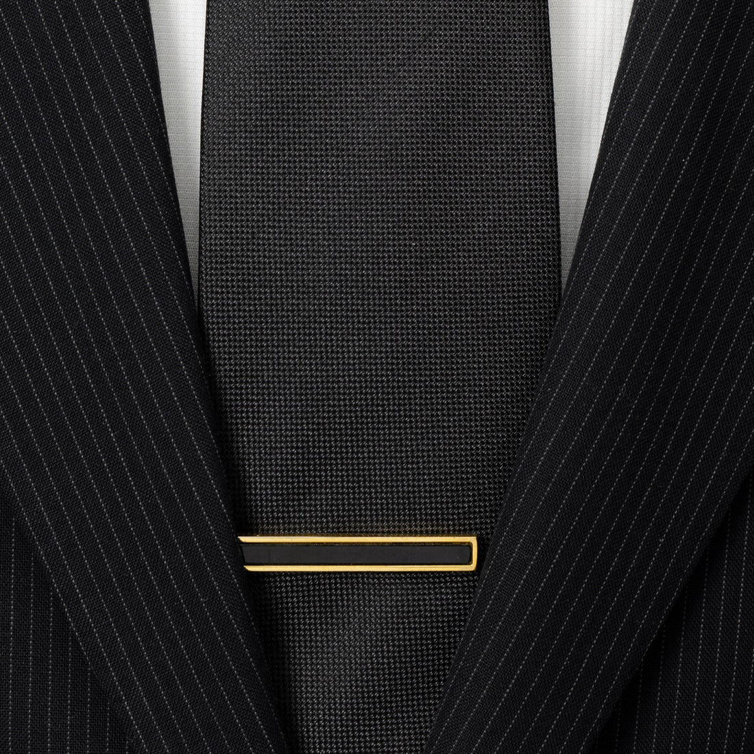 Gold and Onyx Inlaid Tie Clip by Cufflinks.com