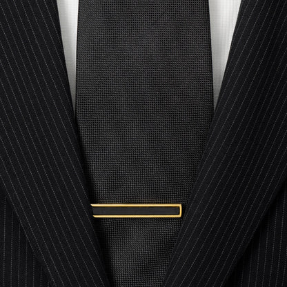Gold and Onyx Inlaid Tie Clip by Cufflinks.com