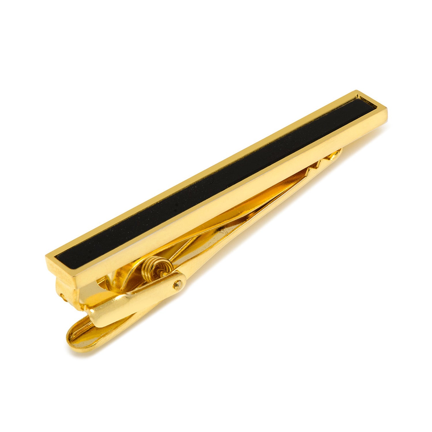Gold and Onyx Inlaid Tie Clip by Cufflinks.com