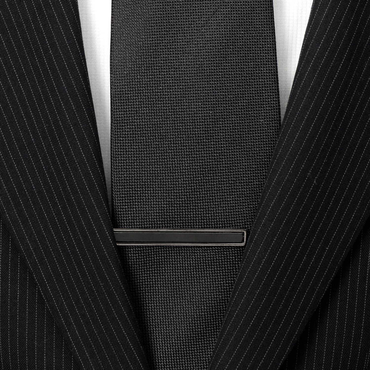 Gunmetal and Onyx Inlaid Tie Clip by Cufflinks.com