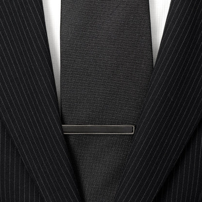 Gunmetal and Onyx Inlaid Tie Clip by Cufflinks.com