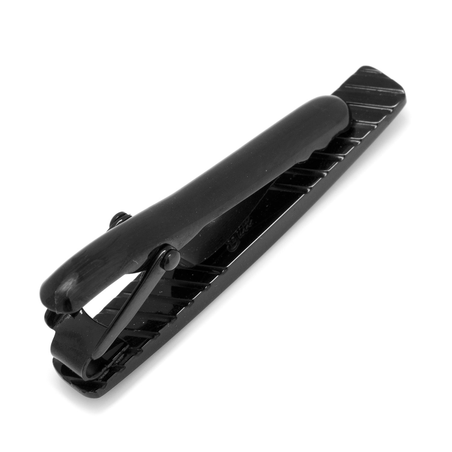 Gunmetal and Onyx Inlaid Tie Clip by Cufflinks.com