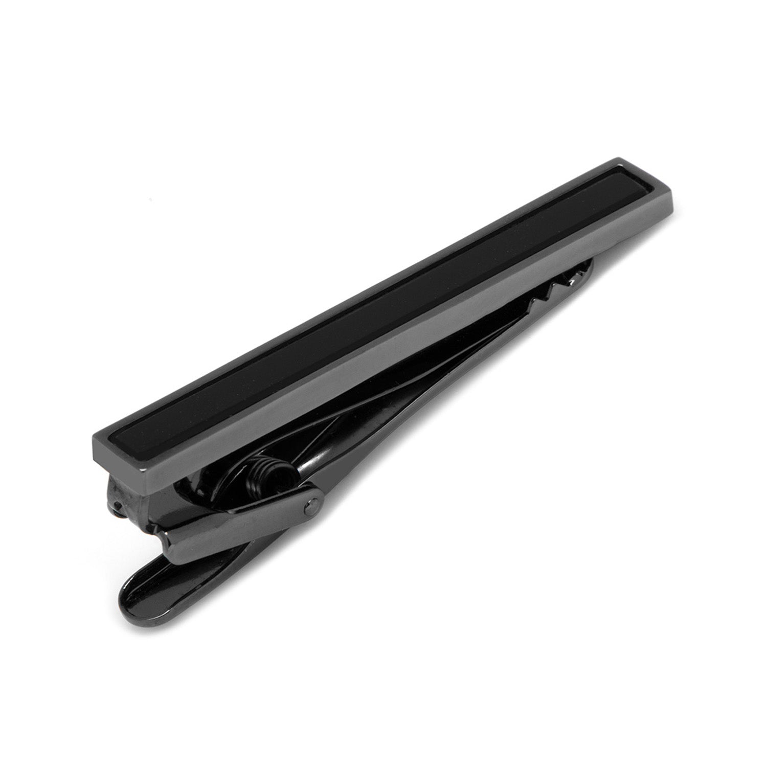 Gunmetal and Onyx Inlaid Tie Clip by Cufflinks.com
