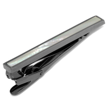 Gunmetal and Mother of Pearl Inlaid Tie Clip by Cufflinks.com