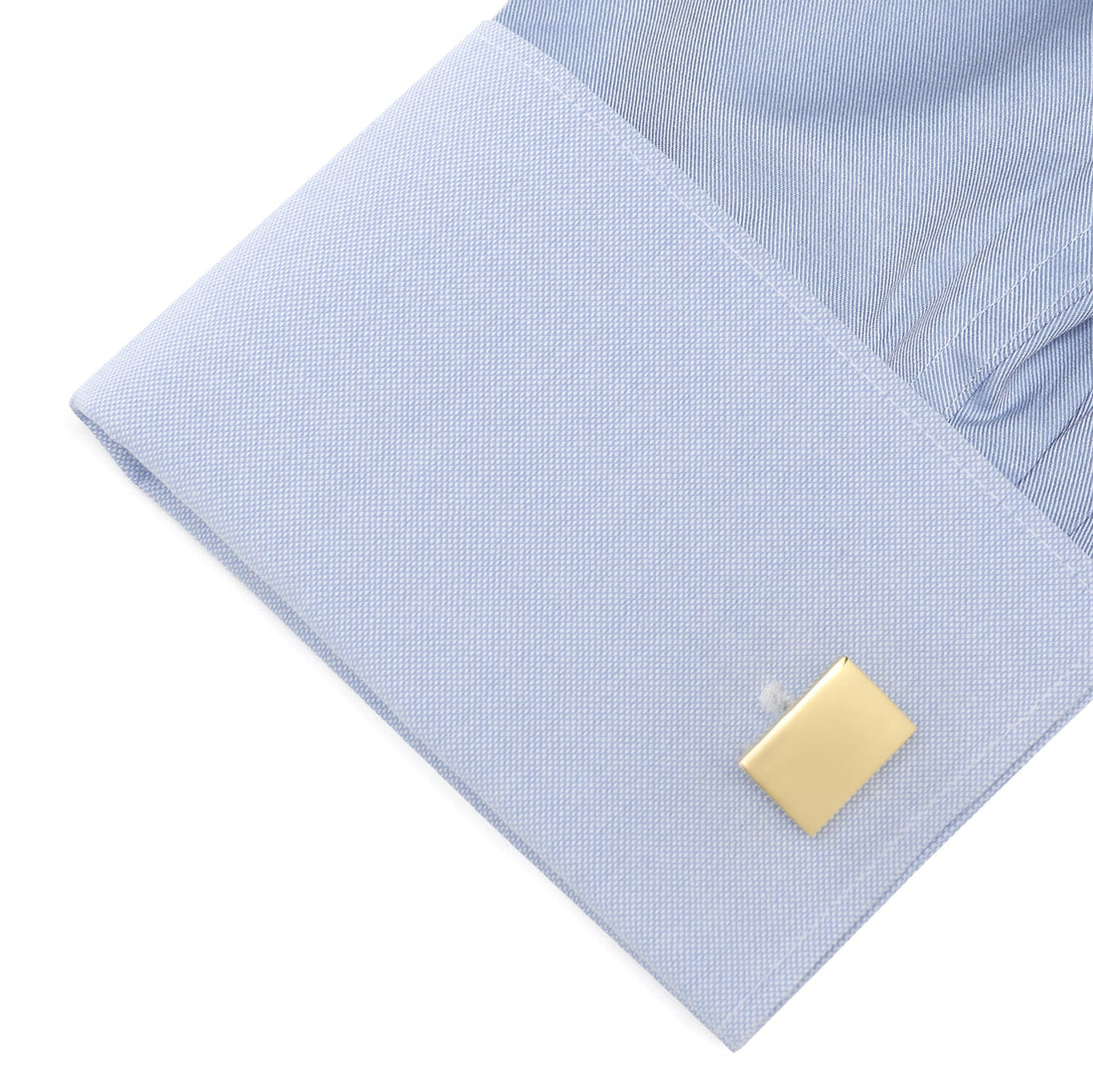 Stainless Steel Gold Plated Block Engravable Cufflinks by Cufflinks.com