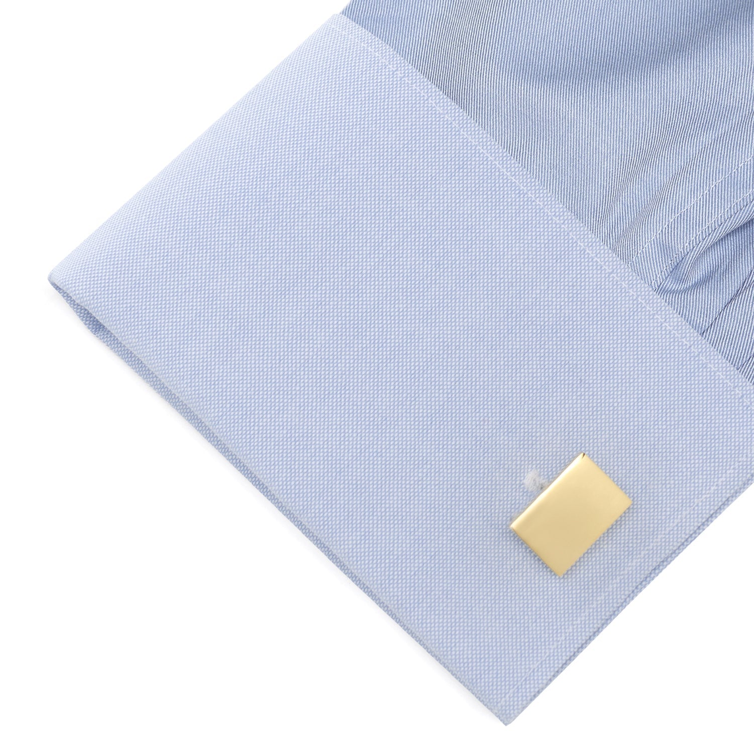 Stainless Steel Gold Plated Block Engravable Cufflinks by Cufflinks.com