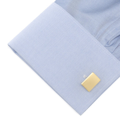 Stainless Steel Gold Plated Block Engravable Cufflinks by Cufflinks.com