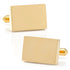 Stainless Steel Gold Plated Block Engravable Cufflinks by Cufflinks.com
